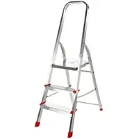 AgriEuro Premium Aluminium-Stehleiter Alice 3, 3 Stufen, 1,27 m