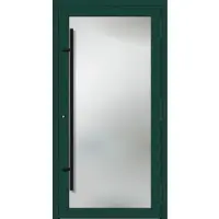 Haustuerenland.de PREMIUM Aluminium-Glas Haustür "AMY" 90 mm BLACKLINE flächenbündig Moosgrün RAL 6005 beidseitig außen öffnend DIN rechts