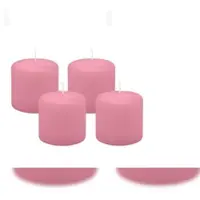 Kopschitz Kerzen 4er Set Stumpenkerzen/Adventskranzkerzen Altrosa Ø 60 x 60 mm