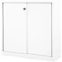 Bisley Schiebetürenschrank ECO, 2 Fachböden, 3 OH, Farbe verkehrsweiß, H 1181 x B 1200 x T 430 mm