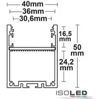 ISOLED LED Aufbauprofil LAMP30 Aluminium schwarz 2m RAL 9005 200cm Fiai 115263