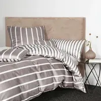 Janine Mako-Satin Bettwäsche modern classic Bettbezug einzeln 155x200 cm | vulkan - braun