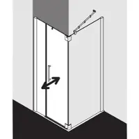Kermi Pasa XP Pendeltür 1-fl. u Festfeld für Seitenwand PX1FL07820VYK 78x200cm, silber glanz, ESG SR OpacoClean, links, auf Duschplatz