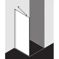 Kermi Pega Seitenwand PETWO11020VYK 110x200cm, silber hochglanz ESG SR Opaco Clean, auf Duschwanne
