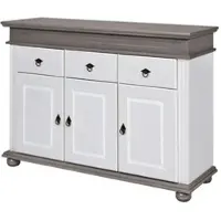 Möbel Kraft Sideboard aus Massivholz Fehmarn ¦ weiß ¦ Maße (cm): B: 141,3 H: 100 T: 46.3