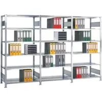 Schulte Anbauregal Büro-Schraubregal MULTIplus150 2300 x 750 x 600 mm 7 Fachböden RAL 7035 lichtgrau mit Mittelanschag