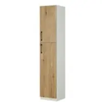 Möbel Kraft Aktenschrank mit Massivholzfront SOLIDLine , weiß , Maße (cm): B: 40 H: 198,2 T: 40.0