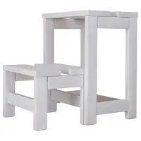 Aranaz MUEBLEAR - Trittleiterhocker 2 Stufen Weiß 32 x 23 x 40 cm