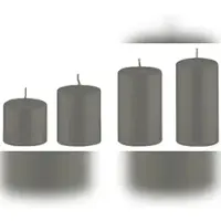 Kopschitz Kerzen 4er Set Adventskerzen abgestuft Grau Ø 5 cm (Höhen 6, 8, 10 und 12 cm)