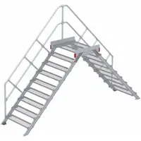 Euroline 512 Überstieg 45° 1000mm Stufenbreite 2x9 Stufen Stahl Gitterrost