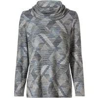 DW-Shop Viskose-Mix Shirt, Druck taupe, 52/54