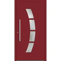 Haustuerenland.de Aluminium Haustür RC2 "MEIKE" 78 mm Purpurrot RAL 3004 beidseitig innen öffnend DIN links