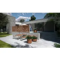 Meingartenversand.de Tokyo - 83 x 180 cm - Rankgitter aus ThermoWood, goldbraun – waagerechter Rankzaun – Rankhilfe Sichtschutz für Garten und Terrasse