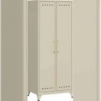 Bisley Fern Maxi Kleiderschrank aus Metall | Metallschrank im Retro-Instustrial Design in lichtgrau