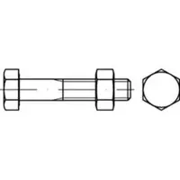 Industrial Quality Supplies Sechskantschraube ISO 4014 m.Schaft/Mutter M 12 x 65 Mu 8.8 galvanisch verzinkt