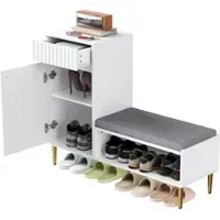 MODFU Kinderbett 90x200 Jugendbett mit Matratze,Bettgestell mit Lattenrost und Kopfteil, Hydraulisches Stauraumbett mit Bettkasten Stauraum,aus PU,Beige