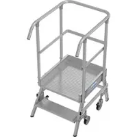 Krause STABILO PodestLeiter fahrbar, einseitig begehbar, 2 Stufen, Arbeitshöhe 2,50 m