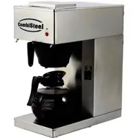 Chefgastro Kaffeemaschine inkl. 1 Kaffeekanne aus Glas 1,8 Liter | 45,5x20,5x40,5cm | Edelstahl + Geschirrtuch
