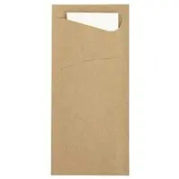 Prime Guest Bestecktasche Prime Fit in Recycling 85 x 190 mm, mit 2-lagiger Tissue-Serviette in Weiß - 500 Stück