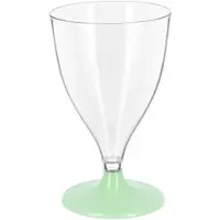 Monouso - Mehrweg Durable Weinglas aus PS Fuß Grün 200ml 2-teilig (6 Stück)