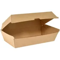 Duni GmbH BioPak Clam Box Large Braun Karton FSC 205x107x79 | Packung (45 Stück)