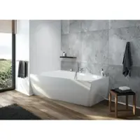 Hoesch Badewanne iSENSI Trapez 180x140cm, li, 1- Üb.- + Abl, ch, weiß