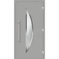 Haustuerenland.de Haustür RC3 "GERALDINE" 79 mm Weißaluminium RAL 9006 beidseitig außen öffnend DIN rechts