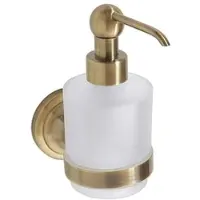 BRILLANTBAD BETRO BRONZE Seifenspender Messing Glas Bronze 75x150x120 mm, 200 ml für Bad & Küche >> zum Bohren