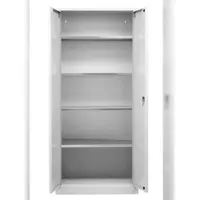 Proregal Flügeltürenschrank Badger | 4 Fachböden | Eurolock Griff Sockel | HxBxT 180x80x38 cm | Grau | Verzinkt