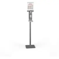 CleanSV Desinfektionssäule Desinfektionsständer aus Edelstahl mit Desinfektionsspender, Hinweistafel, Tropfschale