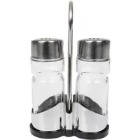 Gastronoble APS Salz und Pfeffer Menage "Economic" | Glas und Edelstahl | 5 Sets