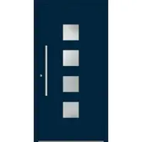 Haustuerenland.de Schüco Aluminium Haustür "DORA" ADS 75.SI RC2 Stahlblau RAL 5011 innen öffnend DIN links