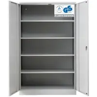 Proregal Stahlschrank Bee 5 Fachböden HxBxT 195 x 120 x 60 cm Verzinktes & Verstärktes Fachbodenmaterial Grau & Grau