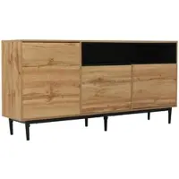Merax Sideboard im Landhausstil mit Metallfüße, Anrichte aus Holz mit verstellbaren Einlegböden, Kommode, B:160cm