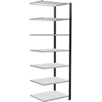 Schulte Anbauregal Büro-Steckregal MULTIplus150 2300 x 750 x 600 mm 7 Fachböden Längenriegel schwarz/RAL 7035 lichtgrau ohne Mittelanschlag