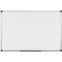 BI-Office Nicht-magnetisches Doppelseitiges Whiteboard mit grauem Plastikrahmen 120x90cm