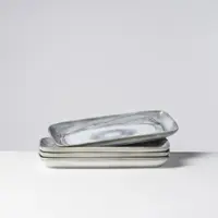 Gipfelstück Platten-Set 28 x 11,5 cm 4er Set GRAU/WEISS, postsicher, Serie TIEFER SEE