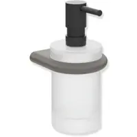 Hewi Serie 480 Seifen-/Desinfektionsmittelspender 480.06.00260SC mit Halter, pulverbeschichtet dunkelgrau perlglimmer tiefmatt