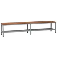 Proregal Sitzbank Seal | Freistehend | Grau/Buche | Ohne Rückenlehne | Mit Schuhrost | HxBxT 40x150x40 cm | Holz