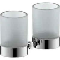 Bravat Varuna Glashalter 764110 doppelt, chrom, zum Kleben/Schrauben