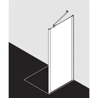 Kermi Pega Seitenwand PETWD12020VUK 120x200cm, silber hochglanz ESG SR Opaco, auf Duschwanne