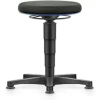 BIMOS Allround Hocker , sitzhöhenverstellbar 450-650 mm, mit Gleiter, Stoffbezug, atmungsaktiv, Farbring blau