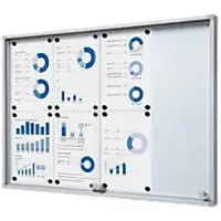 SHOWDOWN Exposicionate Magnetischer Schaukasten für Innenräume Slim mit Schiebetüren mit Sicherheitsecken 8 x A4 SCSLR8xA4