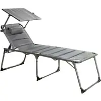 Prestige Home Living Outdoor Komfort-Sonnenliege inkl. Kissen gepolstert aus Aluminium - Anthrazit