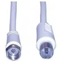 E+p FK 25 2.5m F plug coax jack Weiss Koaxialkabel