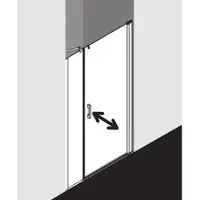 Kermi Pega Pendeltür 1-flügelig mit Festfeld PE1OR10018VPK 100x185cm, silber hochglanz, ESG klar Clean, rechts, auf Duschwanne