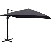 Mendler Gastronomie-Ampelschirm HWC-A96, 3x4m (Ø5m) Polyester Alu/Stahl 26kg anthrazit ohne Ständer, drehbar