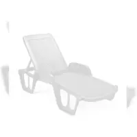 Dmora Sonnenliege Milano, Verstellbarer Garten-Liegestuhl mit Armlehnen, Kinderbett für den Außenbereich, 100 % Made in Italy, 192x71h100 cm, Weiß