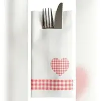 APARTina Airlaid Besteckservietten Landhaus in Rot, 40 x 40 cm, 75 Stück -