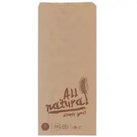 Wisefood 1000 Stück - Papier Bäckertüte - braun mit Print "All Natural" 16 x 6 x 36 cm
